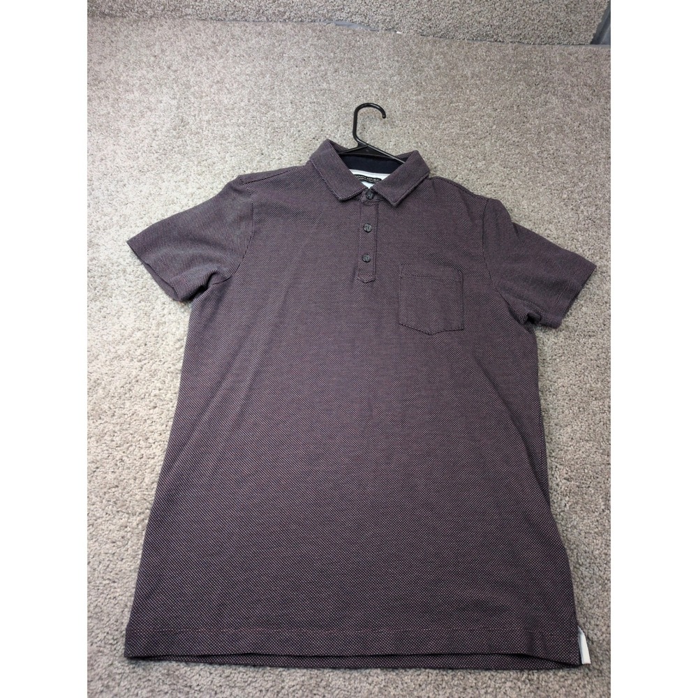 Banana Republic Mens Performance Pique Polo Shirt Burgundy Navy Medium 320840-01
